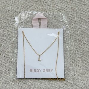 NWT Birdy Grey Pave Initial Necklace L